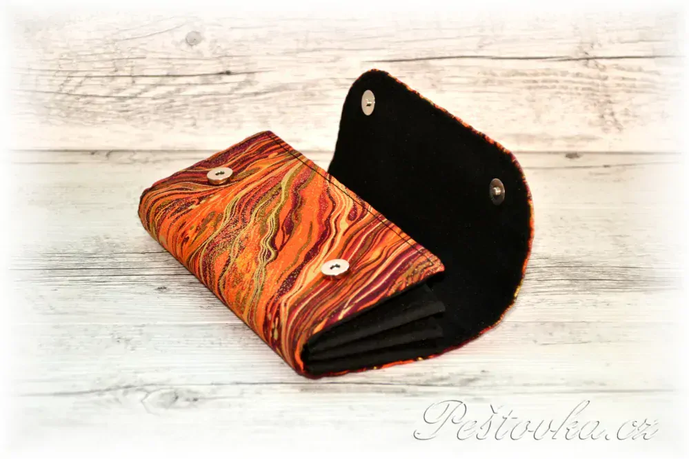Peštovka Dámská elegantní peněženka *oranžový zlatotisk*