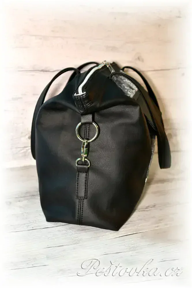 Peštovka - kabelka ANTONELLA *černo-šedá s mandalami*