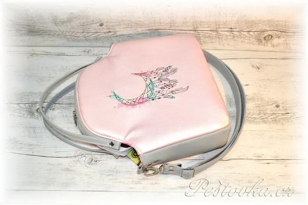 Peštovka - kabelka Emily *růžovošedá s lapačem a kamínky*