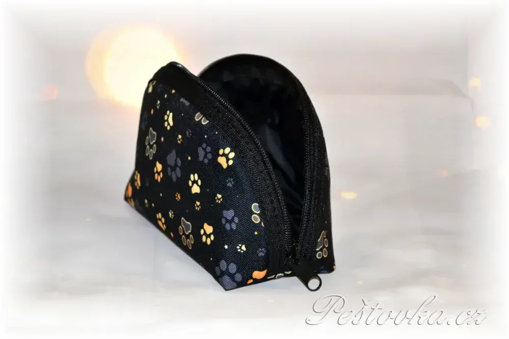 Peštovka kosmetická taštička RONDA *zlatošedé tlapky*