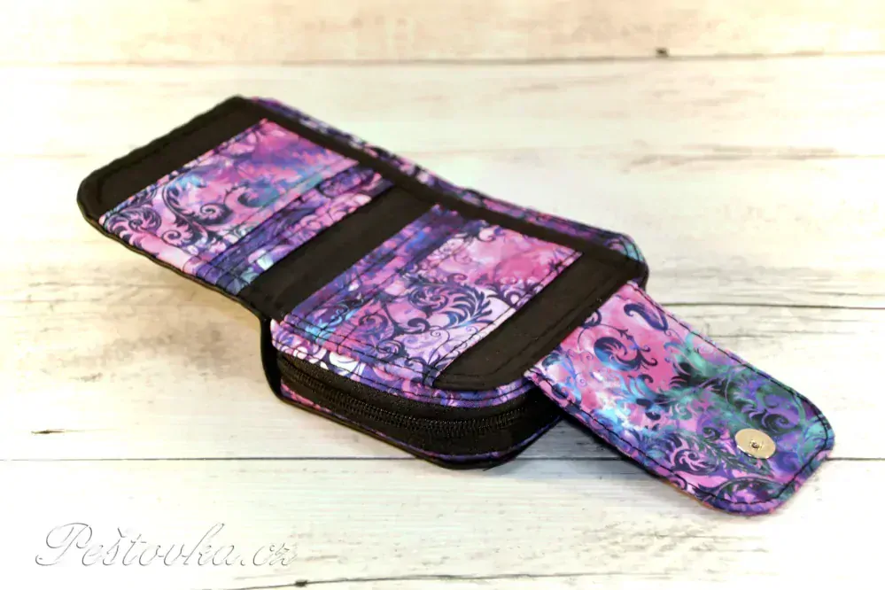 Peštovka Malá praktická peněženka *modro-růžová*
