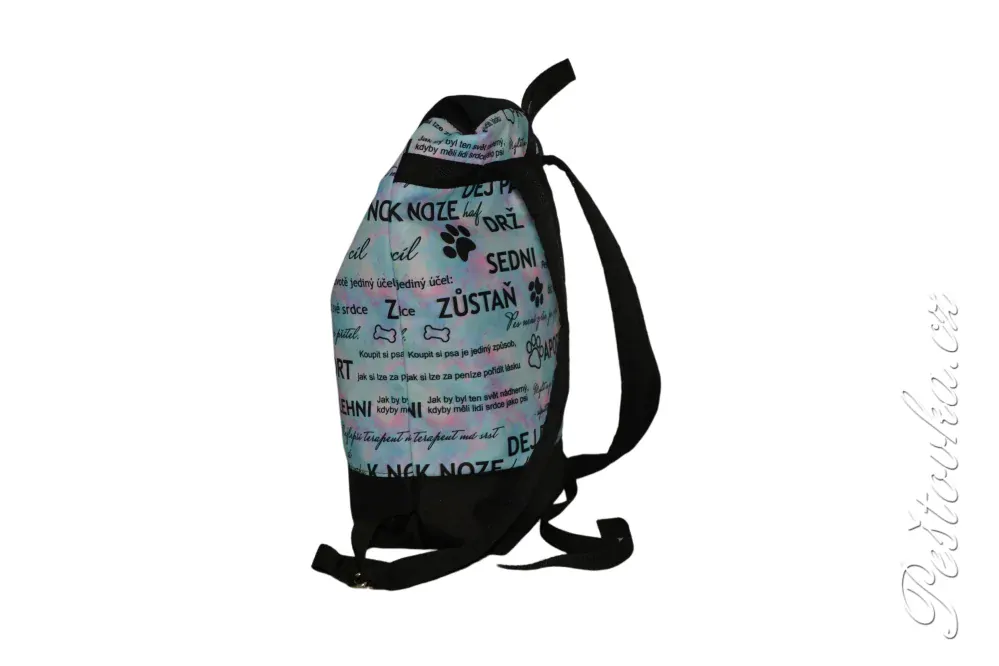 Peštovka - Vycházkový batoh *duhové nápisy*