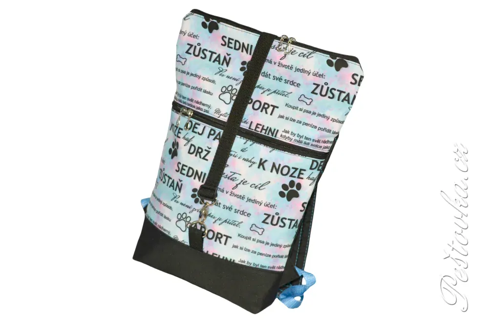 Peštovka Překlápěcí batoh Lucas *duhové nápisy*