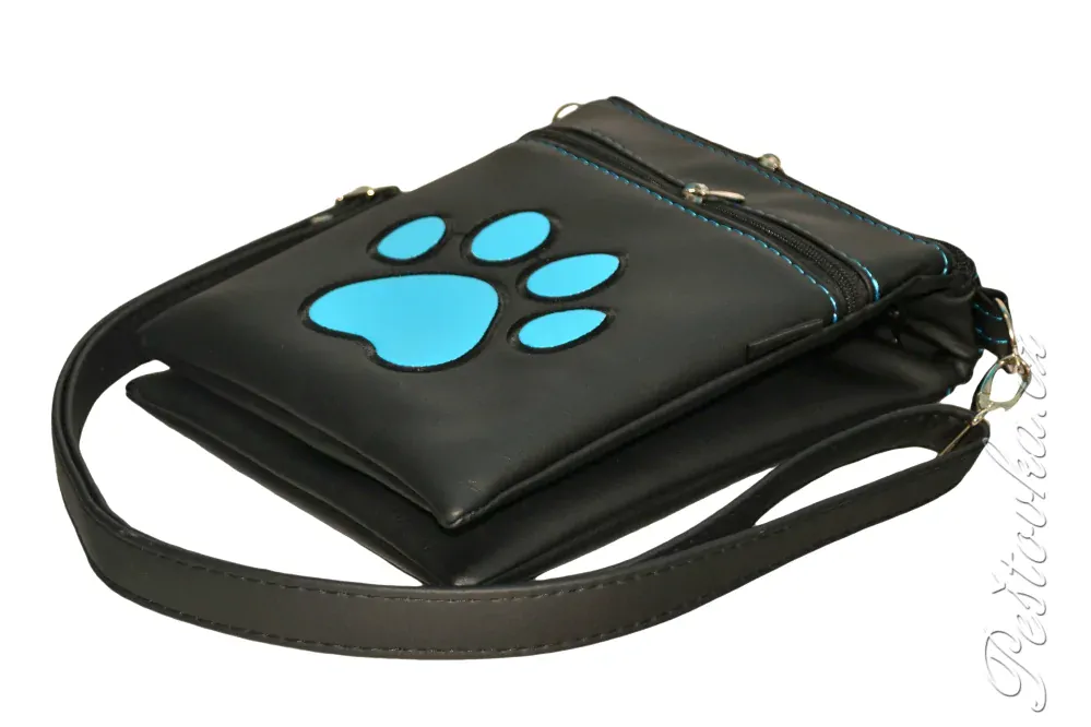 Peštovka - kabelka Tea *černo-modrá s tlapkou*