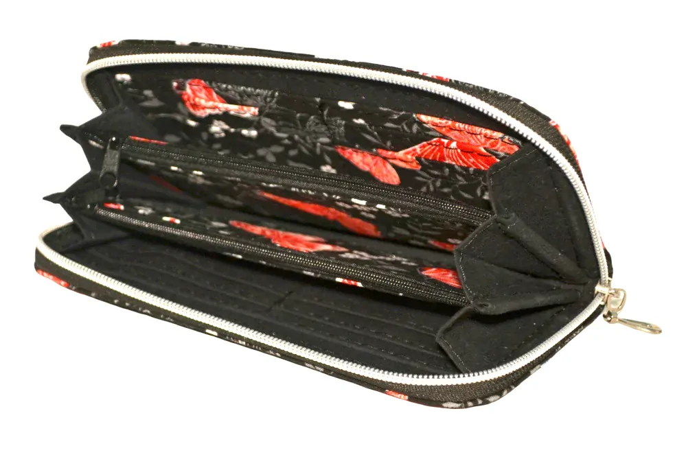 Peštovka Zipová peněženka *stříbrní motýlci*