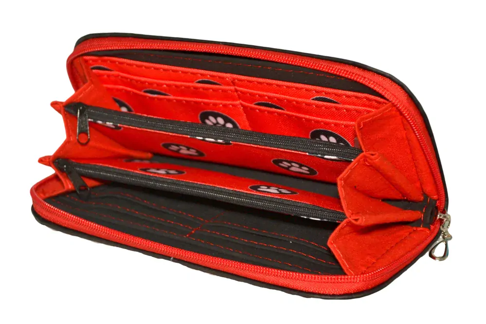 Peštovka Zipová peněženka *černá s výšivkou*