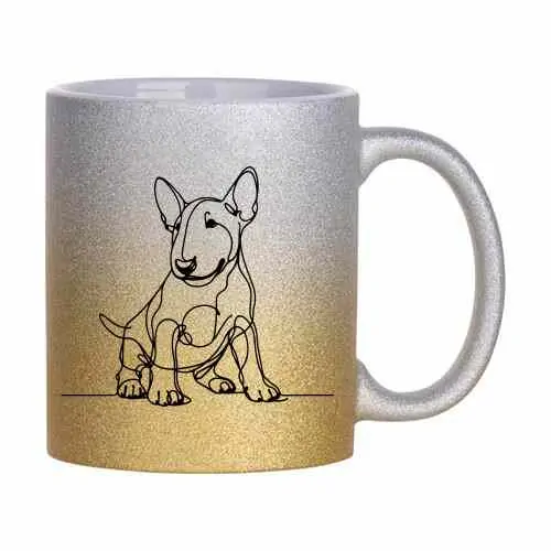 Hrnek třpytivý 330 ml A+ *JEZEVČÍK DLOUHOSRSTÝ*