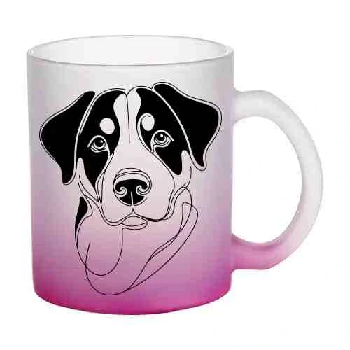 Hrnek skleněný MATNÝ 330 ml A+ barevný gradient *ENTLEBUŠSKÝ SALAŠNICKÝ*