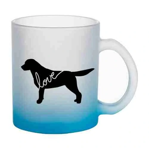 Hrnek skleněný MATNÝ 330 ml A+ barevný gradient *LABRADOR*