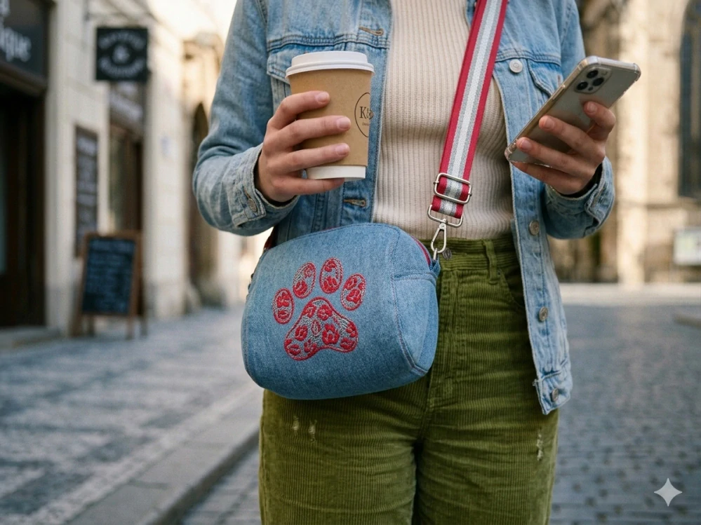 Lora z džínoviny – originální kabelka z recyklovaných jeansů