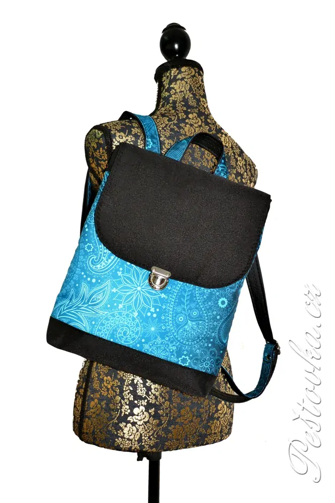 Peštovka městský batoh CITY BAG *abstrakce tyrkysová*