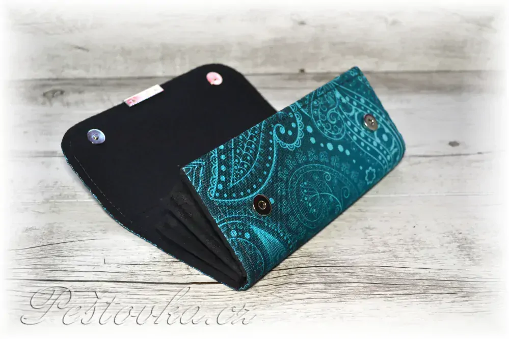 Peštovka Dámská elegantní peněženka *abstrakce tyrkysová*