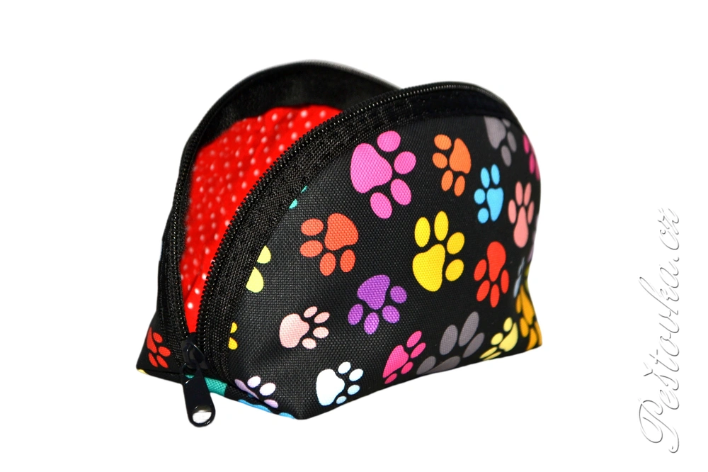 Peštovka kosmetická taštička RONDA *barevné tlapky*