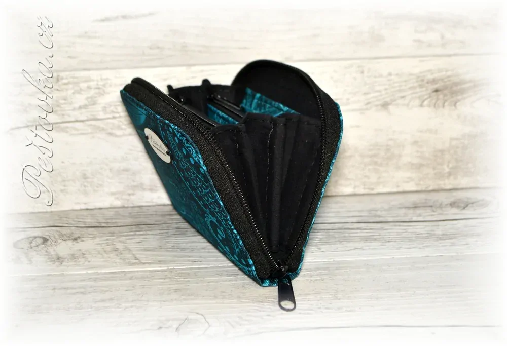 Peštovka Malá zipová peněženka *abstrakce tyrkysová*