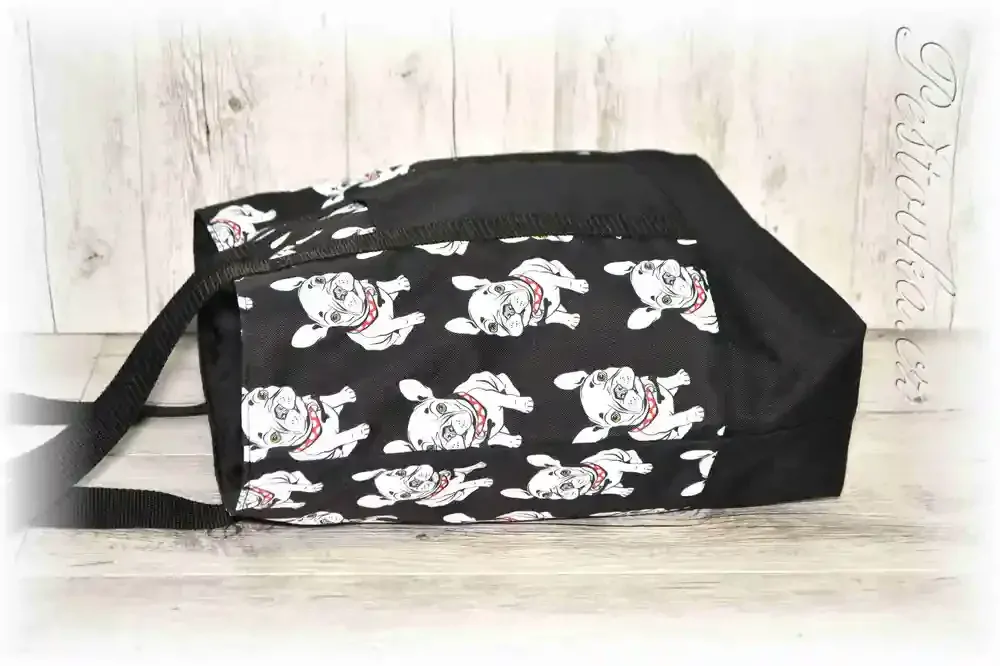 Peštovka Nákupní taška *buldočci na černé*