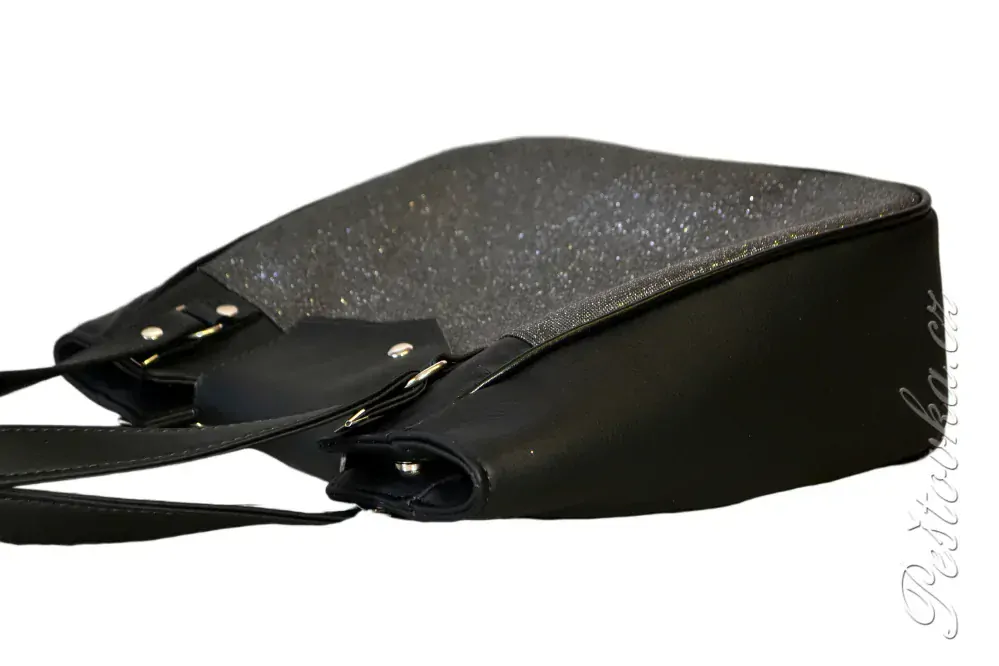 Peštovka kabelka Molly *černo-stříbrná*