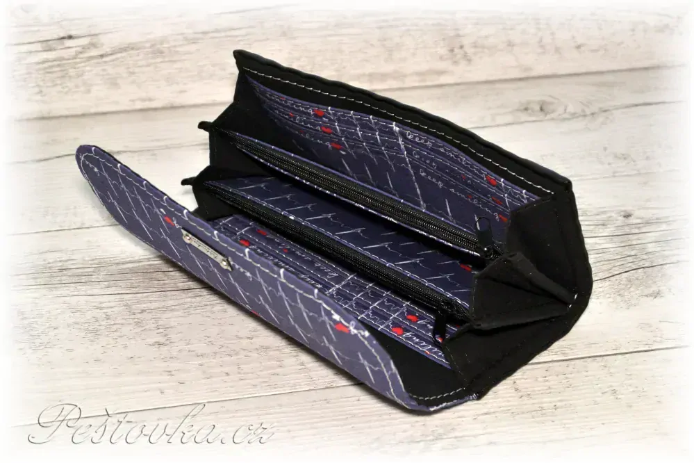 Peštovka Dámská elegantní peněženka *EKG keep smiling - modrá*