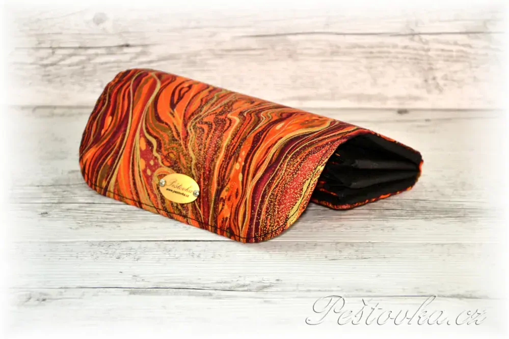 Peštovka Dámská elegantní peněženka *oranžový zlatotisk*