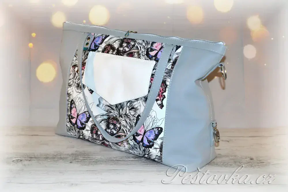 Peštovka - kabelka ANTONELLA *motýlkovo/šedá*