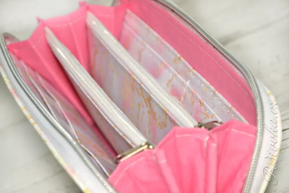 Peštovka Zipová peněženka *růžovo-zlatý marble*