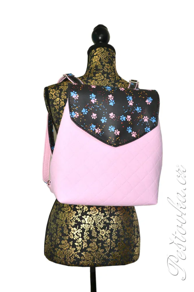 Peštovka - batoh Bellini *modro-růžové tlapky*