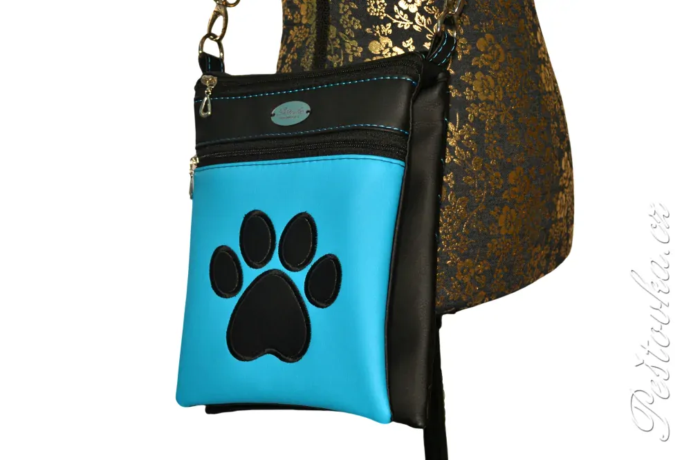 Peštovka - kabelka Tea *modro-černá s tlapkou*