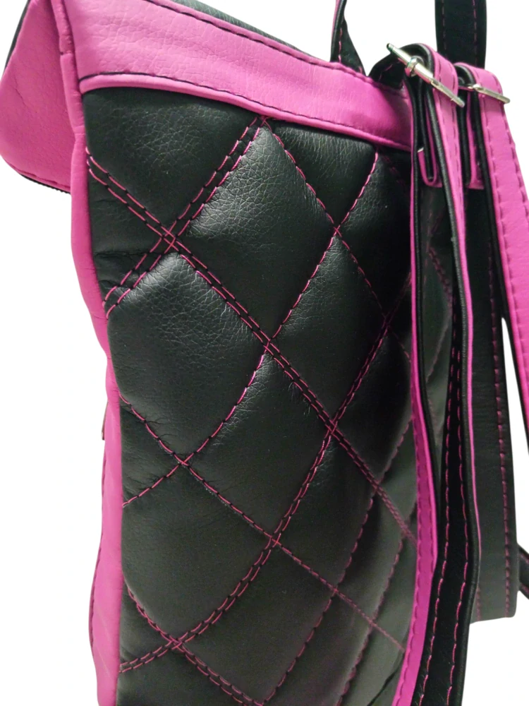 Peštovka - překlápěcí batoh Lucas LIMITED *černo-růžový*