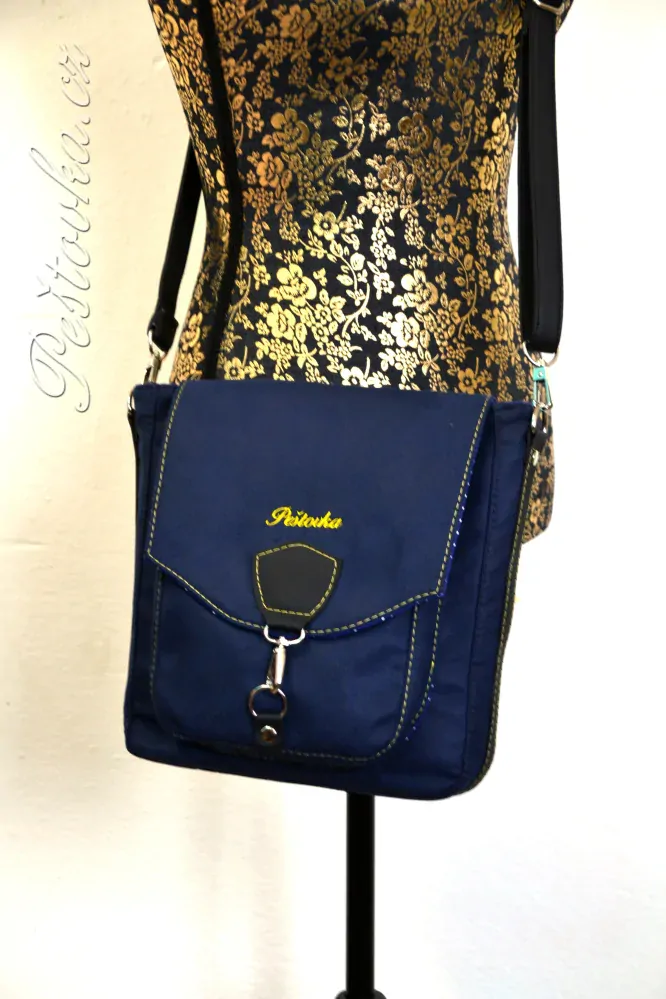 Peštovka - pánská brašna Jamie *tm.modrá/žlutá*