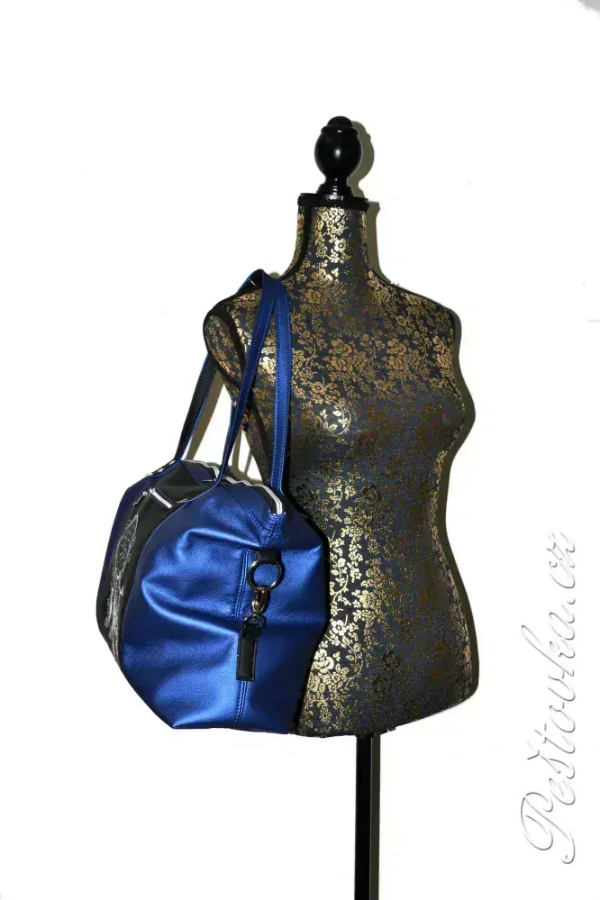 Peštovka - kabelka ANTONELLA *modro-černá s lapačem*