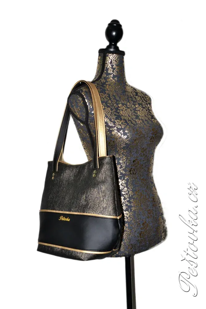 Peštovka - kabelka Gaudalupe *černo-zlatá