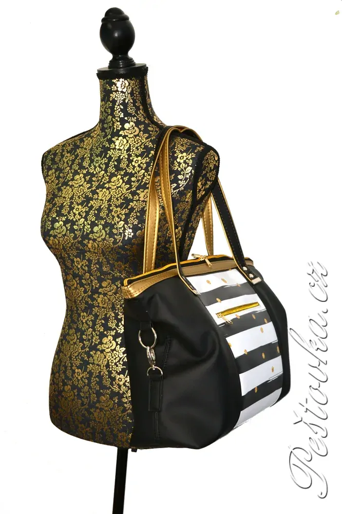 Peštovka - kabelka ANTONELLA *černo-zlatá*