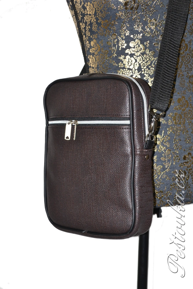 Peštovka pánská crossbody Oskar *hnědá koženka*