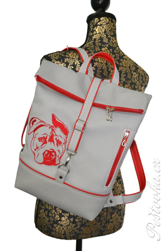 Peštovka Překlápěcí batoh Lucas *staford* šedý s červenou