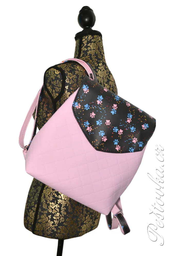 Peštovka - batoh Bellini *modro-růžové tlapky*