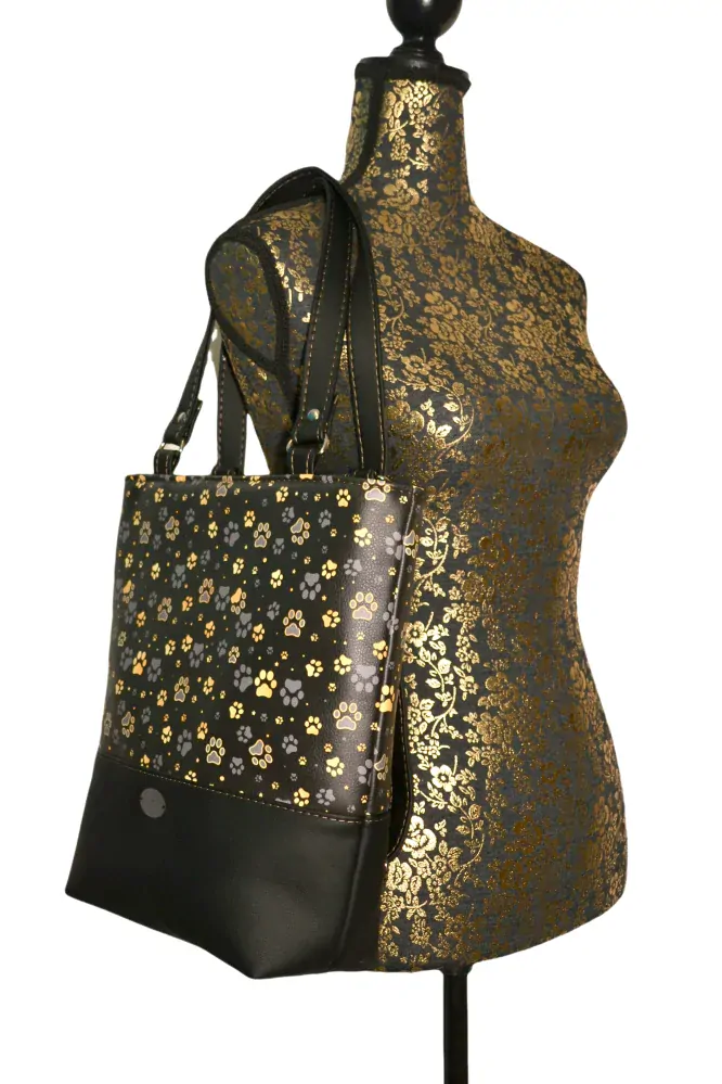 Peštovka - kabelko-batoh TALLBAG *zlato-šedé tlapky*