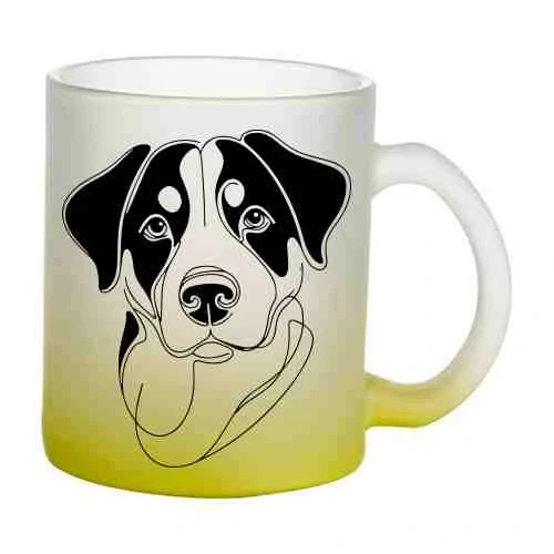 Hrnek skleněný MATNÝ 330 ml A+ barevný gradient *ENTLEBUŠSKÝ SALAŠNICKÝ*