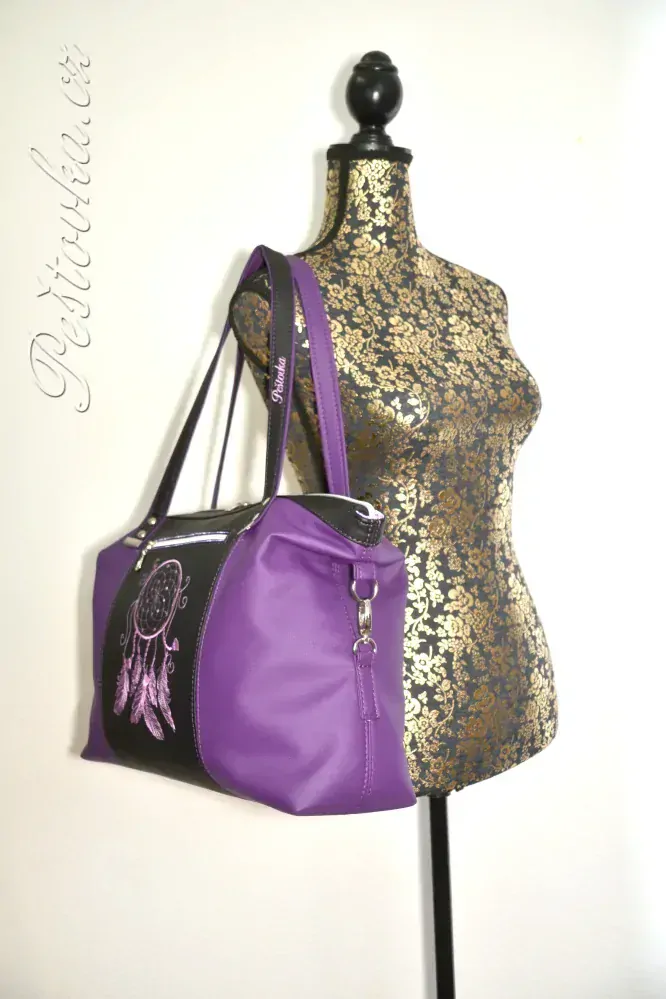 Peštovka - kabelka ANTONELLA *černo- fialová