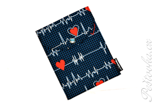 Peštovka - obal na očkovák - kapsička *EKG modré*