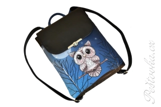 Peštovka městský batoh CITY BAG *modro-černý se sovou*