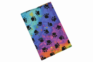 Peštovka Obal na očkovací průkaz *černé tlapky na duhové*