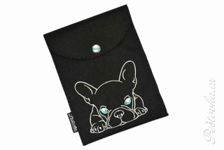 Peštovka - obal na očkovák - kapsička *černý s fr. buldočkem* *černý s fr. buldočkem*