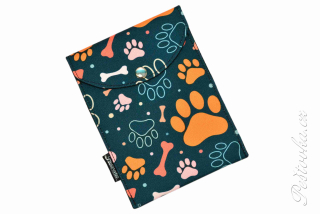 Peštovka - obal na očkovák - kapsička *tlapky na zelené*