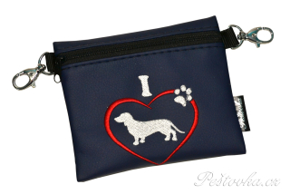 Peštovka Výstavní pamlskovník *I love jezevčík - modro-fialový*