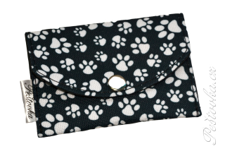 Peštovka - kapsička na karty *bílé tlapky na černé*