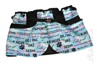 Peštovka Výcviková sukně *duhové nápisy*