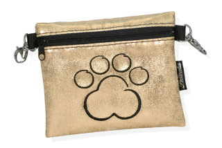 Peštovka Výstavní pamlskovník *tlapka* zlatý metalický