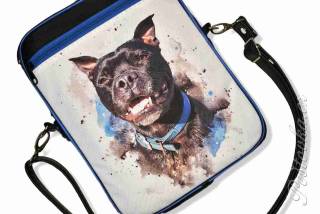Peštovka pánská crossbody Oskar *černo-modrá se stafíkem*