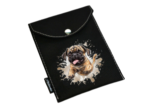 Peštovka - obal na očkovák - kapsička *mops* černý