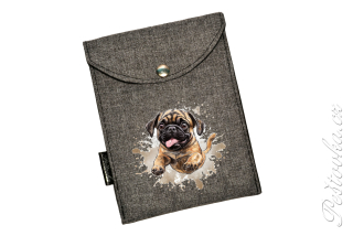 Peštovka - obal na očkovák - kapsička *mops* šedý