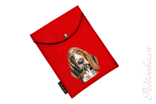 Peštovka - obal na očkovák - kapsička *baset* červený